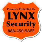 Orange badge shaped security label