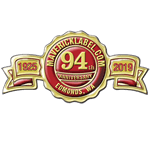 Red and gold foil anniversary seal label