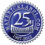 Blue and silver foil traditional anniversary seal label