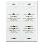 Gold and black trangle design Oliver Technologies mailing & shipping labels on sheet sample