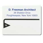 Black triangle design D. Freeman Architect mailing & shipping label sample
