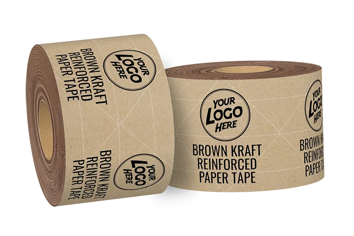 Custom brown kraft packing tape with black ink