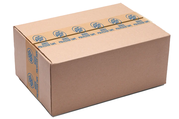 Custom clear polyester packing tape with blue ink