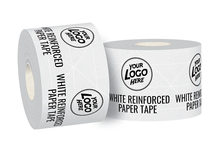 Custom white paper kraft tape with black ink